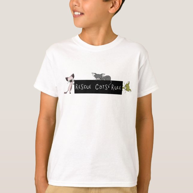 Camiseta Regra dos gatos do salvamento! (Frente)