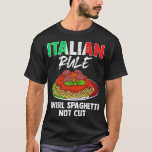 Camiseta Regra Italiana Twirl Spaghetti Not Cut Itália Itál