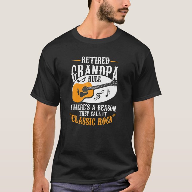 Camiseta Regra Retirada Guitarista avô (Frente)