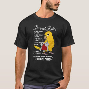 Camiseta Regras da Casa de Papagaio É meu Ouro Conure Premi