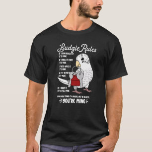 Camiseta Regras da Casa do Papagaio É Minha Eu Budgie Branc