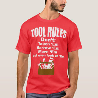 Camiseta Regras da ferramenta Dia de os pais engraçado Hand