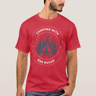Camiseta Regras de Acampamento com o Papai Acampamento Meni