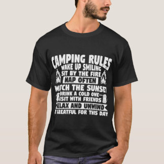 Camiseta Regras de acampamento de autohome com gratidão par