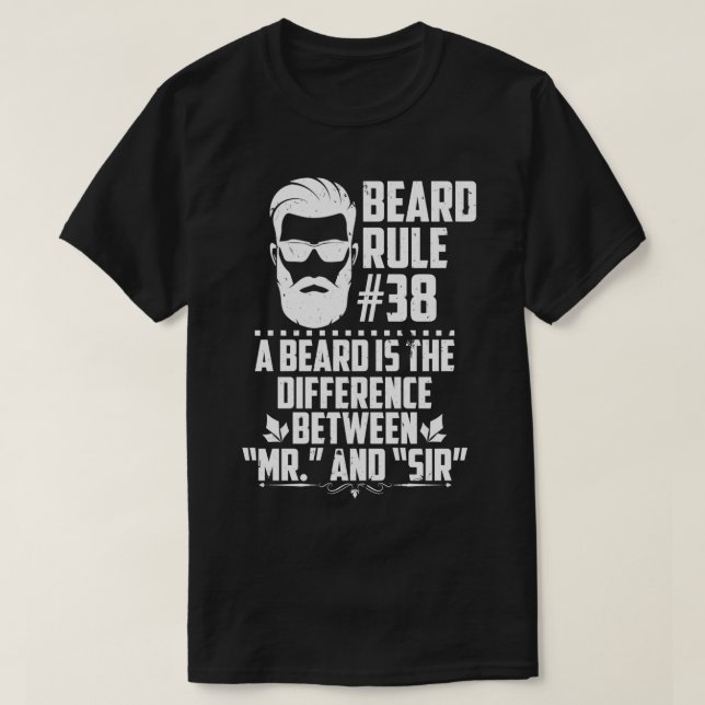 Camiseta Regras de Barba Engraçada (Frente do Design)