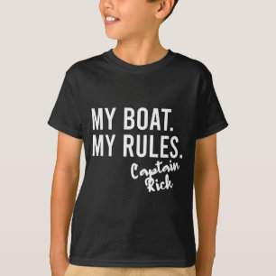 Camiseta Regras de barco capitão rick nome de navegação des