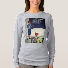 Camiseta Regras de classe Camiseta-T de manivela comprida,