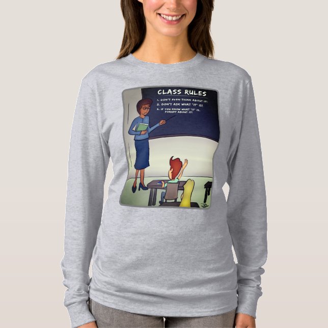 Camiseta Regras de classe Camiseta-T de manivela comprida,  (Frente)