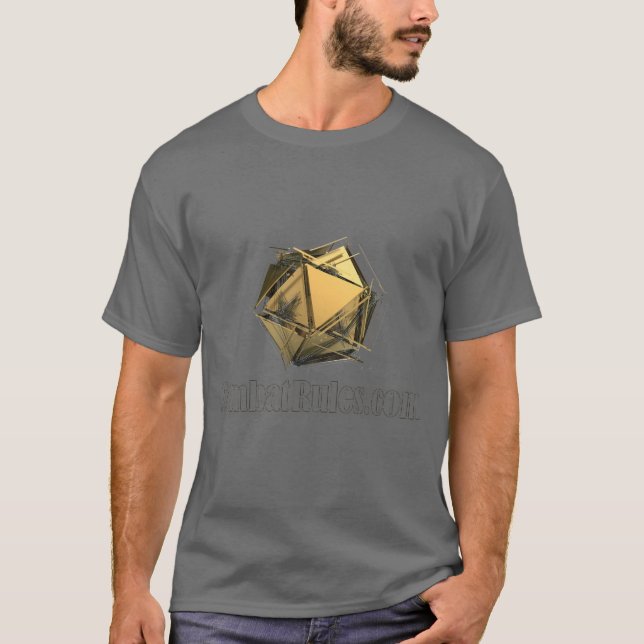 Camiseta Regras de combate Explosão do logotipo D20 (Frente)