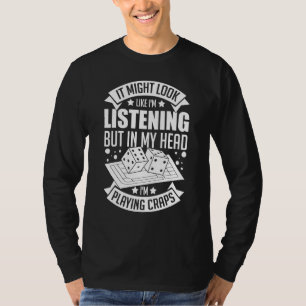 Camiseta Regras de Estratégia de Jogo de Craps na Mesa de C