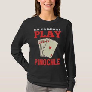 Camiseta Regras de Jogo Pinochle Cartões Duplos Pontos de C