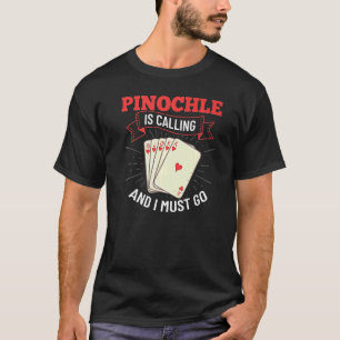 Camiseta Regras de Jogo Pinochle Cartões Duplos Pontos de C