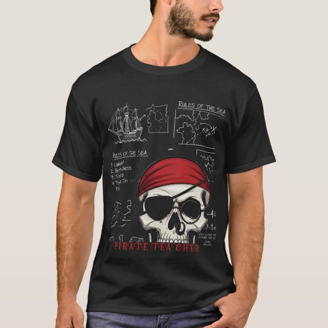 Camiseta Regras de Matemática e Caveira Engraçado do Profes (Frente)