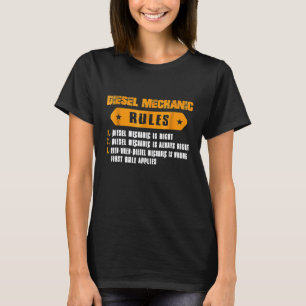 Camiseta Regras de Mecânico Diesel Roupas de Mecânico Diese