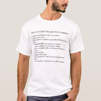 Camiseta Regras de ouro de jogo