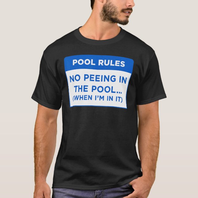 Camiseta Regras de piscina Sem Extremidade Na Design De Pal (Frente)