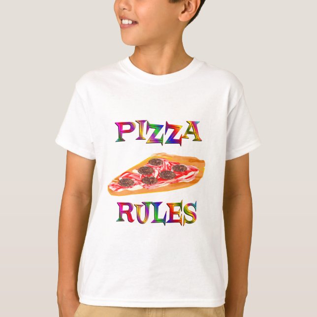 Camiseta Regras de pizza (Frente)