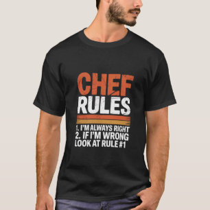 Camiseta Regras do Chef Eu Estou Sempre Certo Humor Culinár