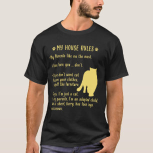 Camiseta REGRAS DO GATO PERSA Amantes de Gatos Persas Engra