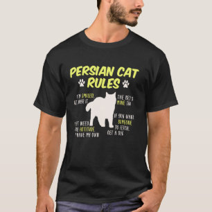 Camiseta REGRAS DO GATO PERSA Amantes de Gatos Persas Engra