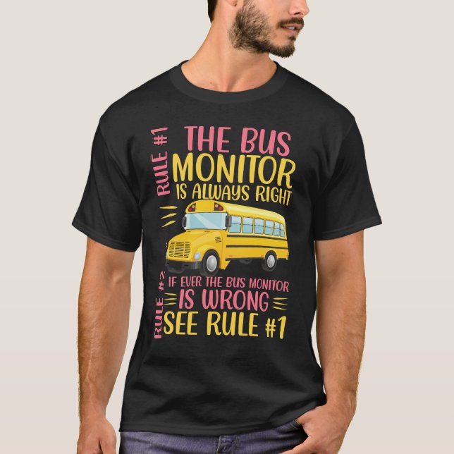 Camiseta Regras do Monitor de Ônibus Escolar (Frente)