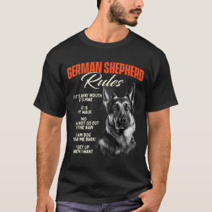 Camiseta Regras do Pastor Alemão - Amante de Cães Animal Ra
