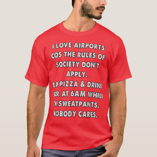 Camiseta regras engraçadas de comida do aeroporto