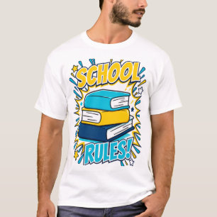 Camiseta Regras Escolares PNG – Design de Volta às Aulas