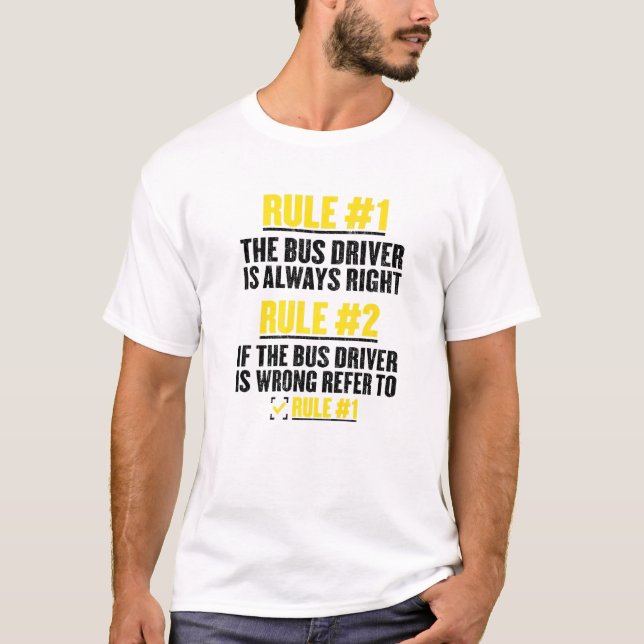 Camiseta Regras Para Condutores De Ônibus Condutores De Ôni (Frente)