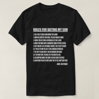Camiseta Regras para datar meu filho