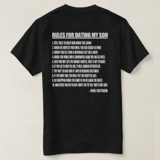 Camiseta Regras para datar meu filho