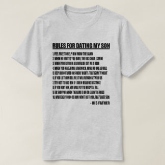Camiseta Regras para datar meu filho