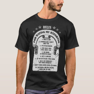 Camiseta regras para datar minha filha