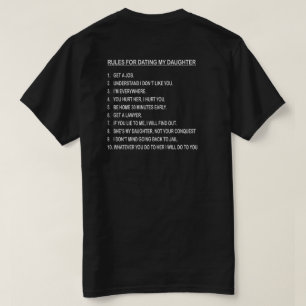CAMISETA REGRAS PARA DATAR MINHA FILHA