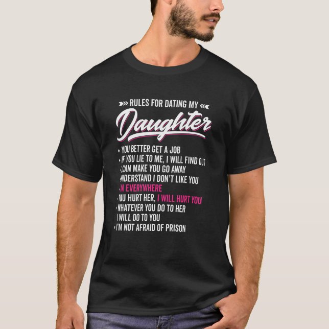 Camiseta Regras Para Namorando Meu Humor Pai Filha (Frente)