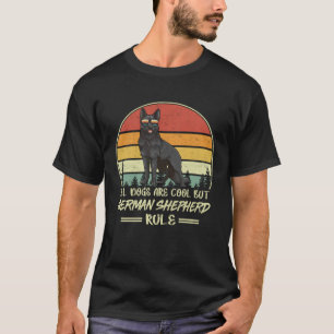 Camiseta Regras Para o Dono do Cachorro Pastor Alemão Preto
