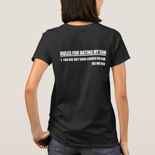 Camiseta Regras para o Namorando da Edição da Mãe do Meu Fi (Verso)