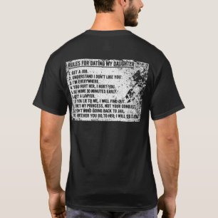 Camiseta Regras para o Namorando Minha Filha Filha Engraçad