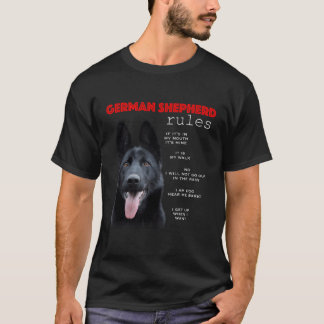 Camiseta Regras Para O Proprietário De Um Pastor Ger Preto