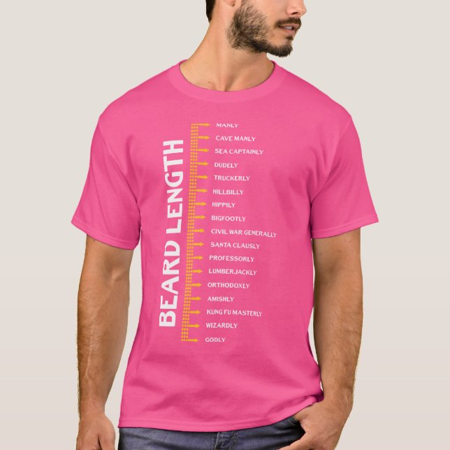 Camiseta Régua de Crescimento de Barba Engraçada (Frente)
