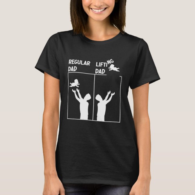 Camiseta Regular Dad Lifting Dad Fathers Day Best Daddy Eve (Frente)
