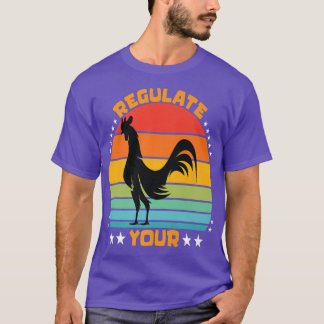Camiseta Regule seu galo de galinha retrô Sunset Premium