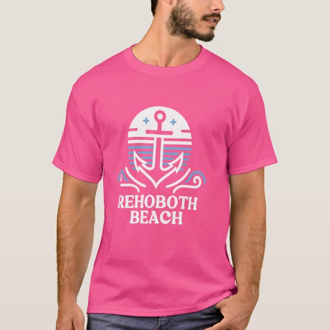 Camiseta Rehoboth Beach Delaware Anchor, Praia Rehoboth (Frente)