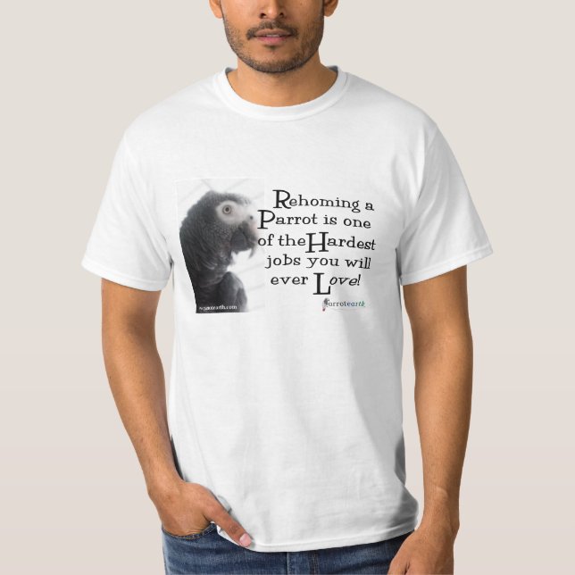 Camiseta Rehoming um papagaio - T (Frente)