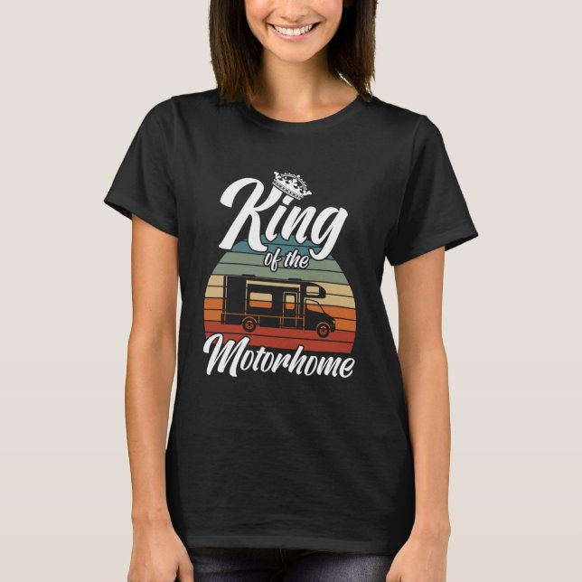 Camiseta Rei Acampado Do Camper Motorhome (Frente)