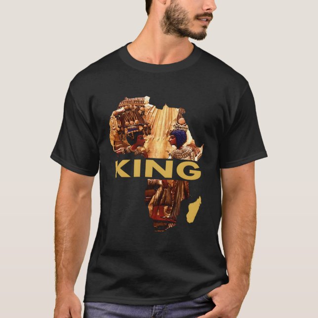 Camiseta Rei Africano Homens Egípcios Arte de Vestuário Rei (Frente)