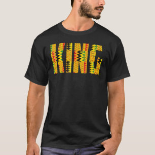 Camiseta Rei Africano Para Homens Meninos Kente Cloth Legal