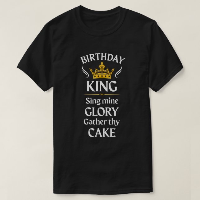Camiseta Rei Aniversário; cante a minha glória (Frente do Design)
