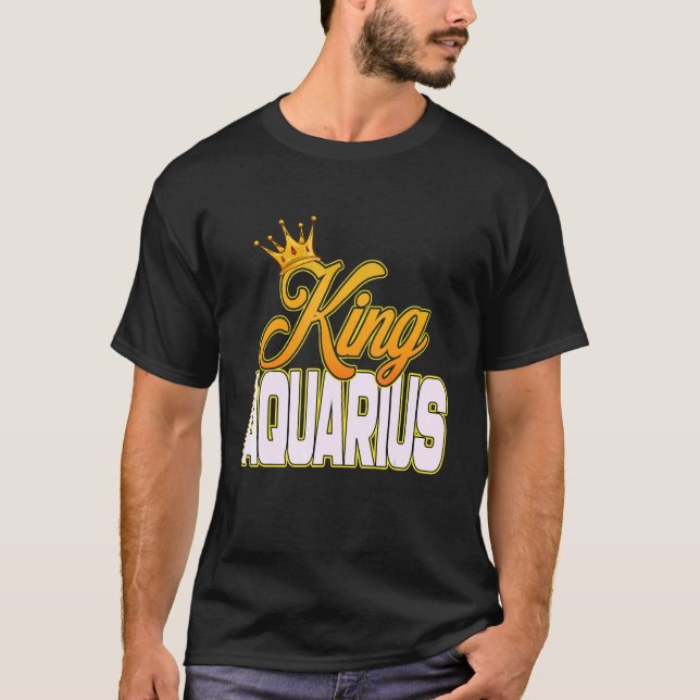 Camiseta Rei Aquário Símbolo Zodíaco Astrologico Crow do Ho (Frente)