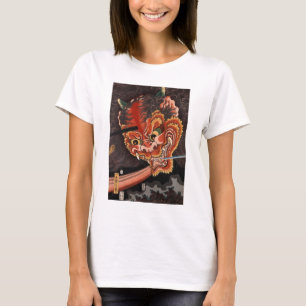 Camiseta Rei belas artes de Yokai Oni do japonês do vintag